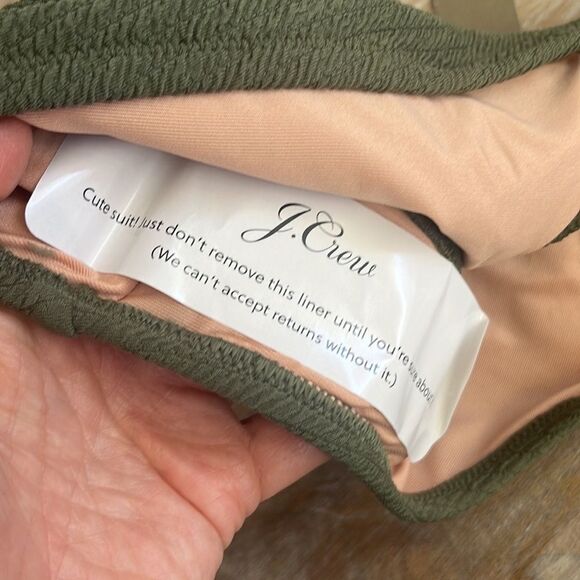 J‎ Crew XL Textured curved-waist cheeky bikini bottom Green - Picture 4 of 6